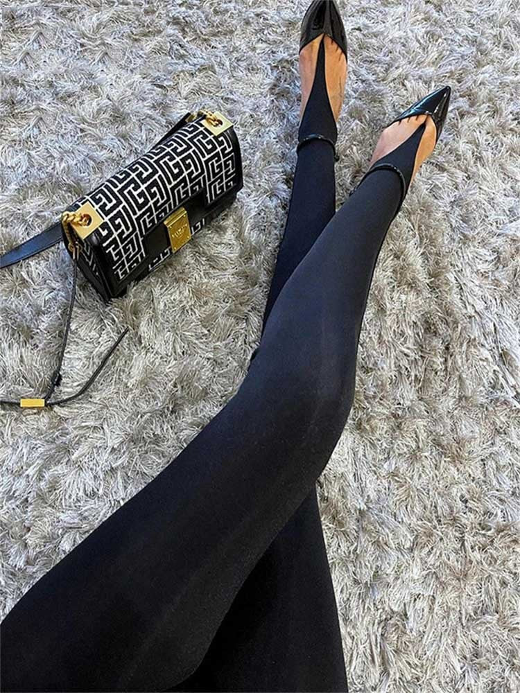 High-Waist Black Stretch Leggings