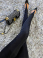 High-Waist Black Stretch Leggings