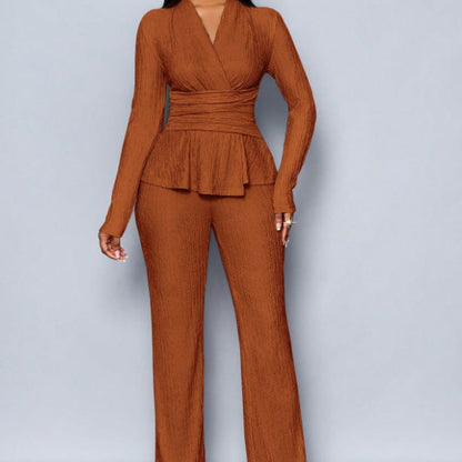 Womens Versatile, Waist-Cinching, Slimming Solid-Color Long-Sleeve Set  Sets Sculptify™