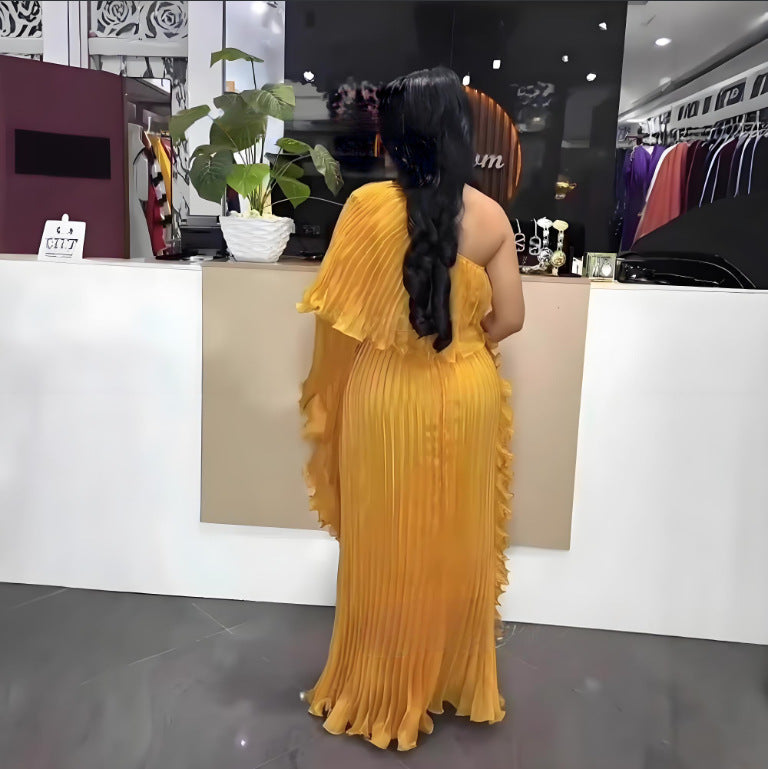 Fashionable One-shoulder Elegant Evening Dress - Sculptify™