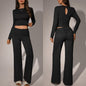 Womens Solid-Color Casual Fashion Top And Pants Set - Sculptify™