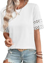 Womens Round-Neck Hollow Short-Sleeve Shirt T-Shirt  Short sleeve t-shirts Sculptify™