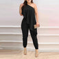 Printed One-shoulder Ruffled Jumpsuit - Sculptify™