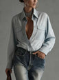 Stylish Relaxed-fit Long-sleeve Collar Shirt For Women - Sculptify™