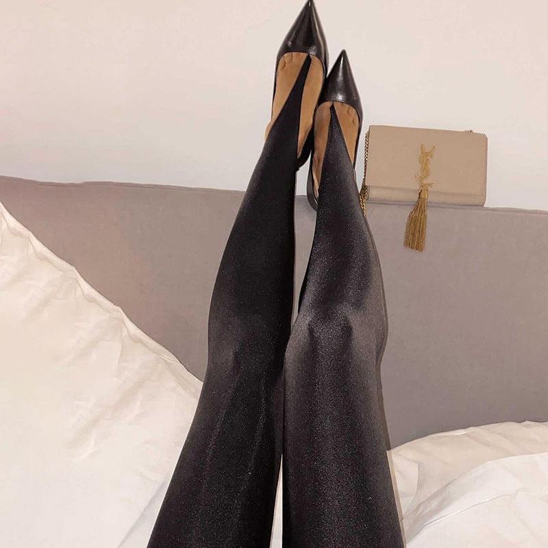 High-Waist Black Stretch Leggings