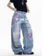 Edgy Waist Chain Printed Jeans
