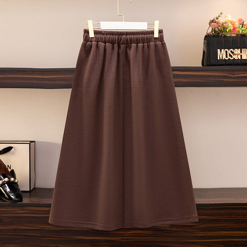 Slimming Elastic Waist Winter Skirt