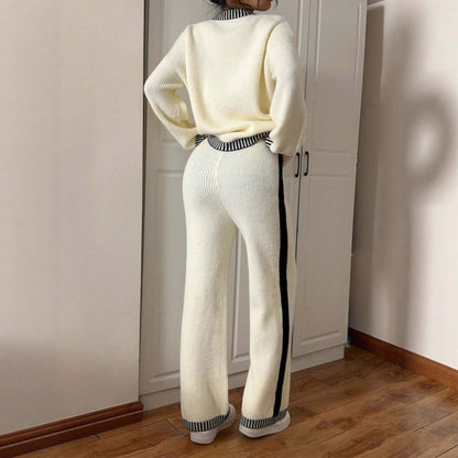 New Korean-style Jacquard Crew-neck Long-sleeve Set - Sculptify™