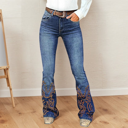 Sweetheart Cut-Out Flare Jeans