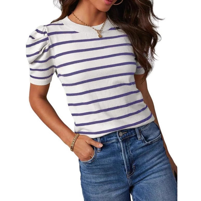 Womens Summer Casual Short-Sleeve Knitted Top  Short sleeve t-shirts Sculptify™