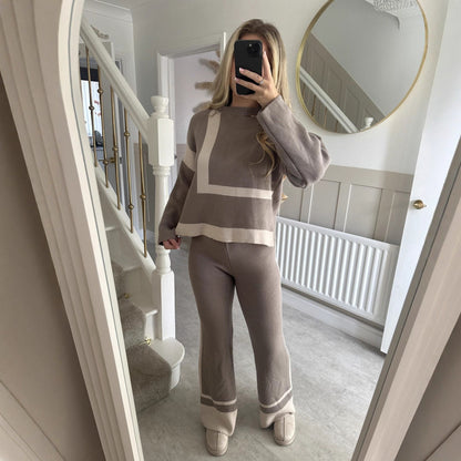 Crew-neck Sweater And Relaxed-fit Casual Pants Set  Sets Sculptify™
