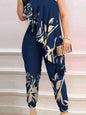 Printed One-shoulder Ruffled Jumpsuit - Sculptify™