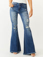 European Style Mid-Waist Flare Jeans
