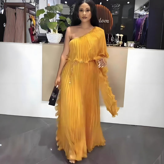 Fashionable One-shoulder Elegant Evening Dress - Sculptify™