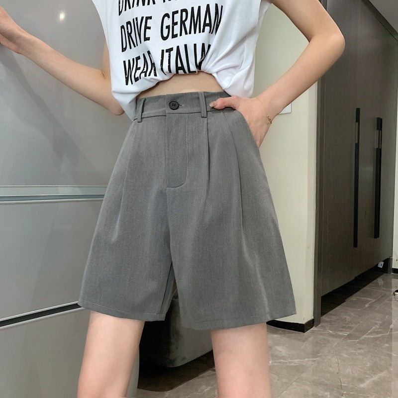 Relaxed Fit Straight-Leg Wide Shorts