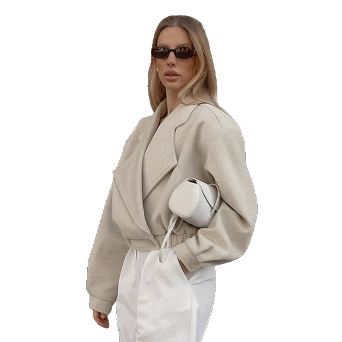 Commuter Wool Coat With A Blazer Collar For Women - Sculptify™