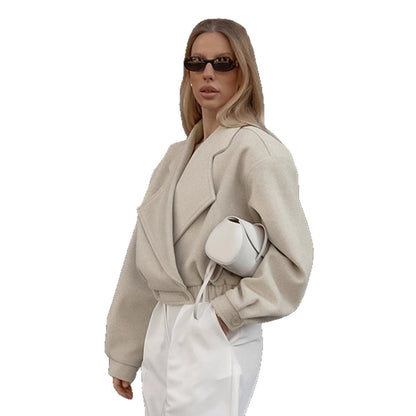 Commuter Wool Coat With A Blazer Collar For Women - Sculptify™