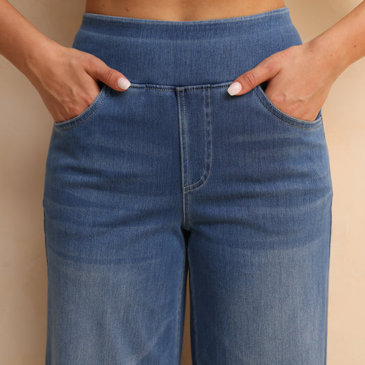 Shascullfites Wide-Leg Flare Jeans