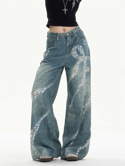 Trendy Bowknot Wide Jeans