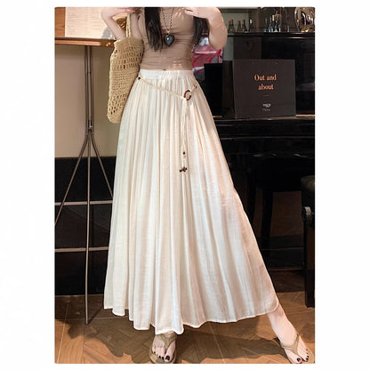 Timeless Vintage Pleated Belt Skirt