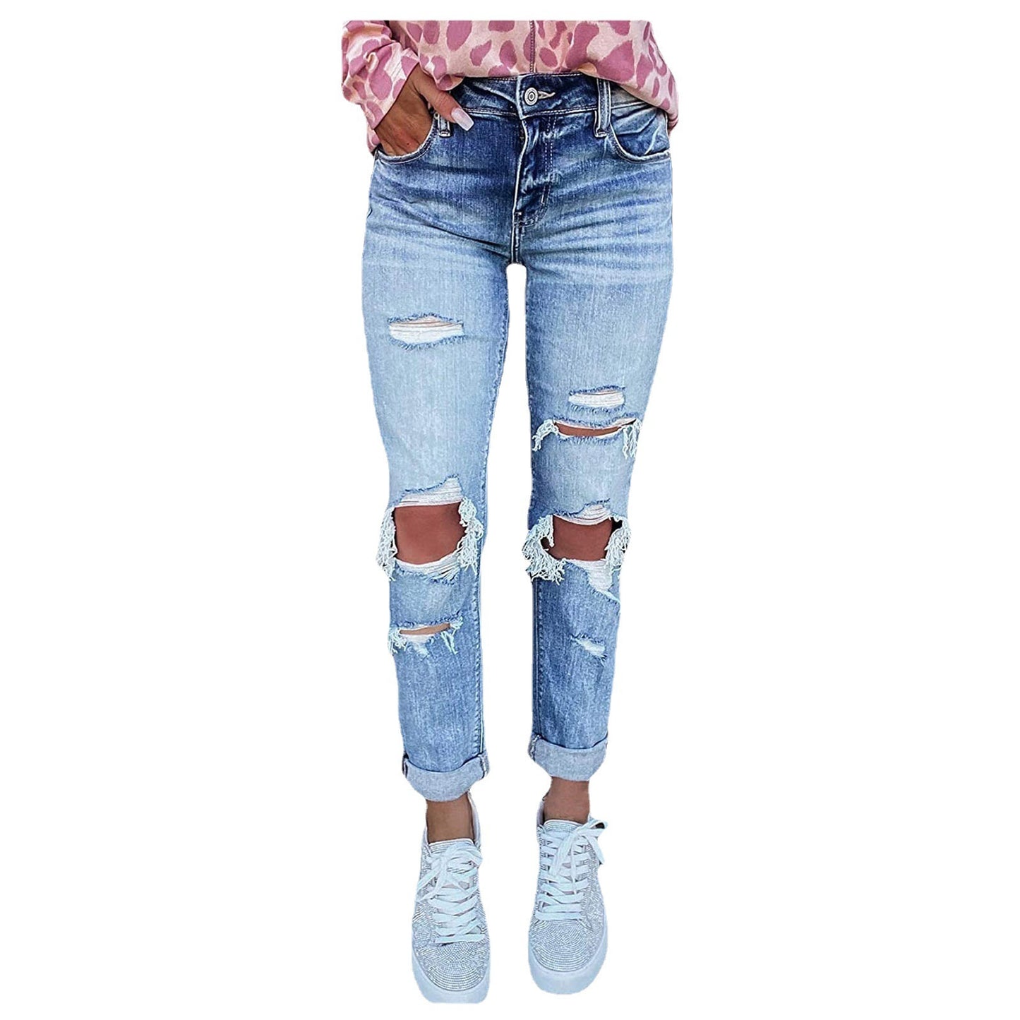 Distress Skinny Ripped Jeans