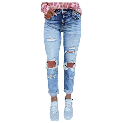 Distress Skinny Ripped Jeans