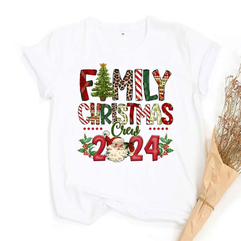 Merry Chrismas New Year Santa Round Neck Short Sleeve Women's T-shirt  Short sleeve t-shirts Sculptify™