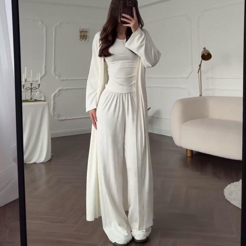 Everyday Wide-leg Pants And Tank Top Three-piece Set  Sets Sculptify™