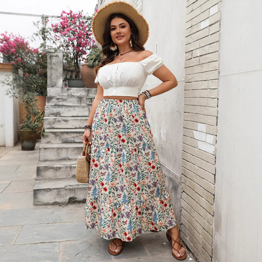 Vintage-Inspired Floral A-Line Skirt