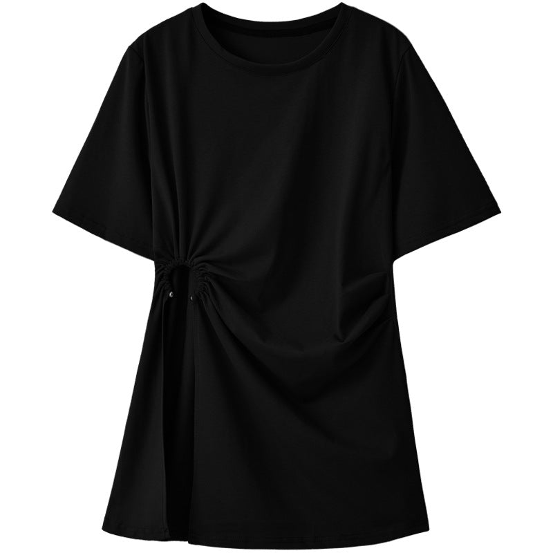 Cotton Irregular Split Short-sleeved T-shirt Women's Summer  Short sleeve t-shirts Sculptify™