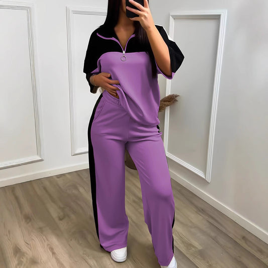 Womens Color-Block Minimalist Casual Chic Sportswear Set  Sets Sculptify™