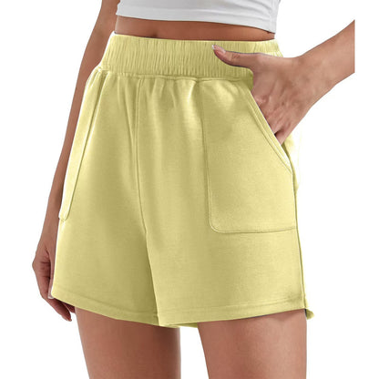 Casual Loose Fit Cream Sports Shorts