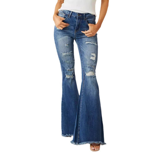 European Style Mid-Waist Flare Jeans