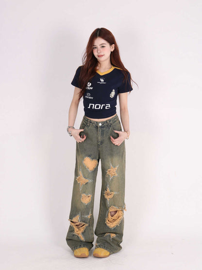 Women's Retro Wide Leg Jeans