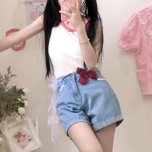 Elegant High Waist Lace Shorts