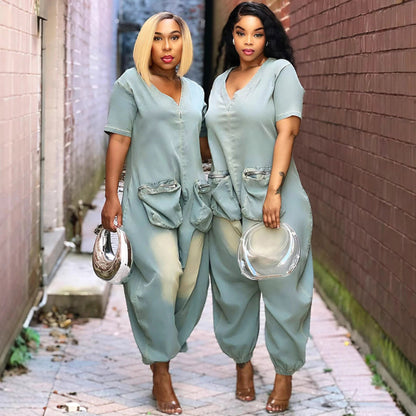 Women's Loose Crotch Jumpsuit Retro Personality - Sculptify™