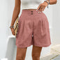 Casual Solid Color Straight-Leg Shorts