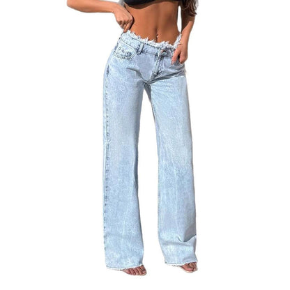 Raw Hem Relaxed High-Rise Jeans