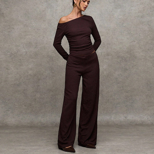 Long Sleeve T Shirt And Straight Leg Pants Set - Sculptify™