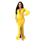 Women's Large V-neck Slim-fit Nightclub Evening Dress - Sculptify™