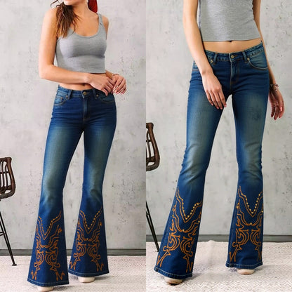Sweetheart Cut-Out Flare Jeans