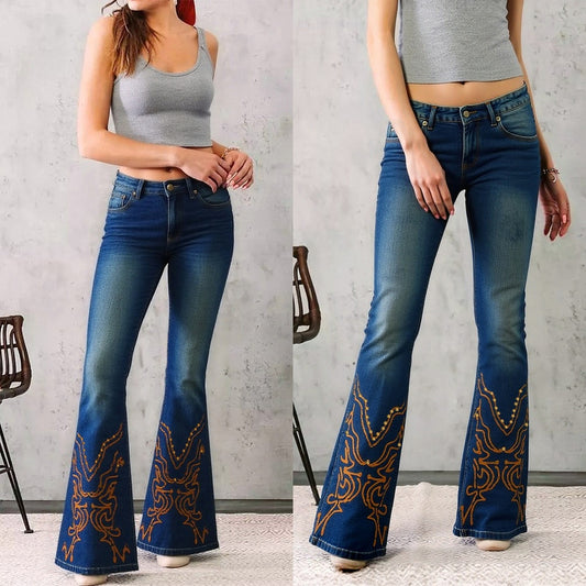 Sweetheart Cut-Out Flare Jeans