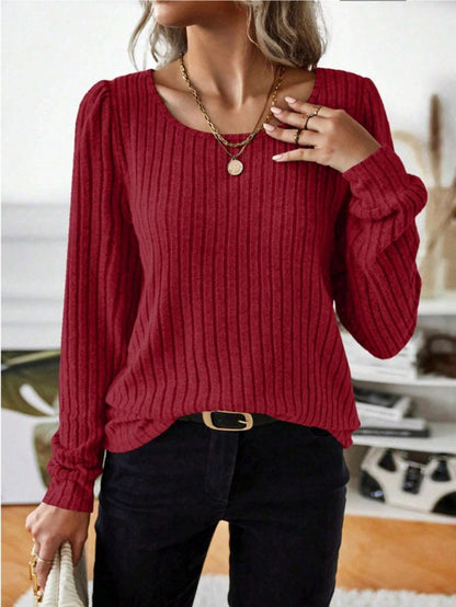 Casua Relaxed-fit Solid-color V-neck Sweater - Sculptify™