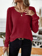 Casua Relaxed-fit Solid-color V-neck Sweater - Sculptify™