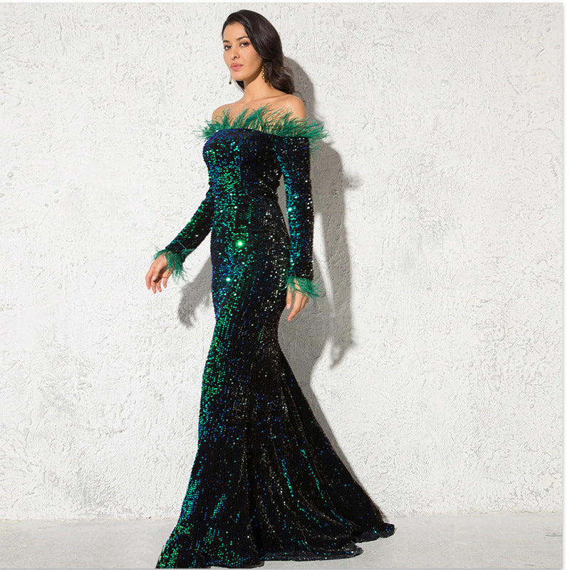 Off-the-shoulder Fishtail Party Formal Dress - Sculptify™