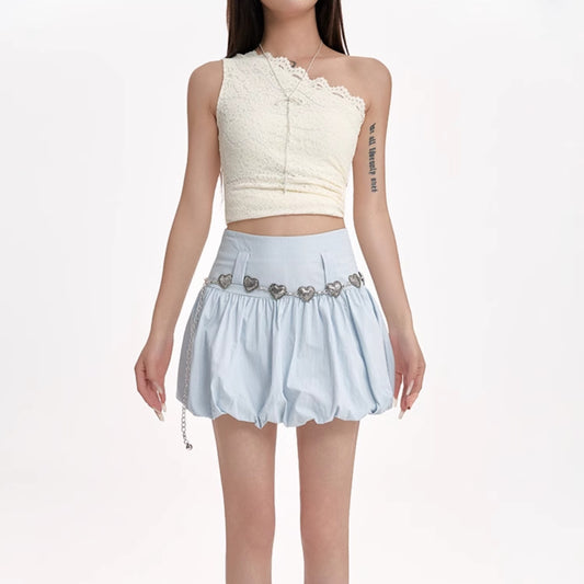 Romantic Fluffy Flower A-Line Skirt