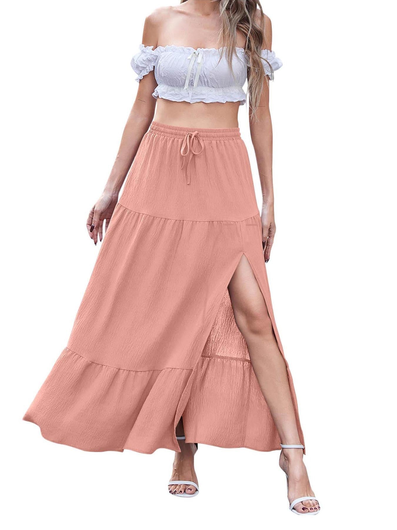 Breezy Bohemian Slit Midi Skirt