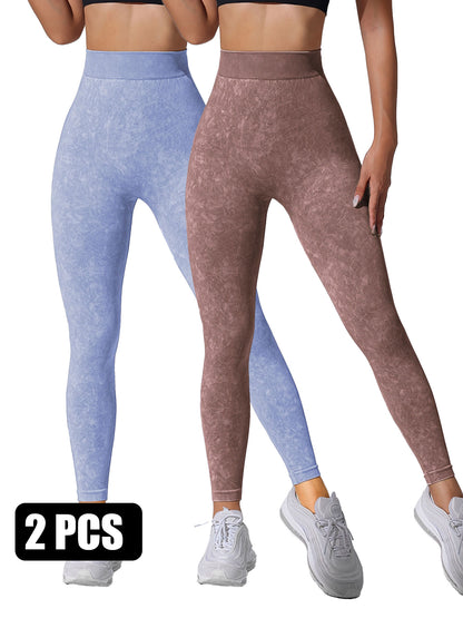 Vintage Wash Seamless Leggings – Set of 2