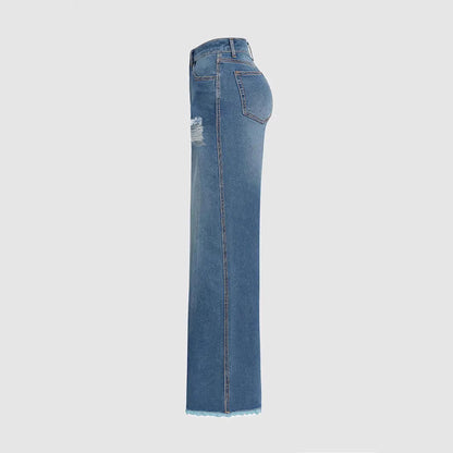 Grunge Flare Raw Hem Jeans