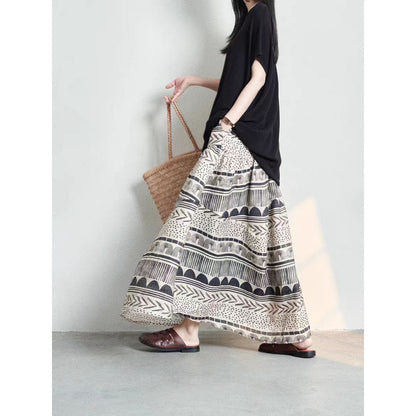 Modern Contrast Panel Skater Skirt